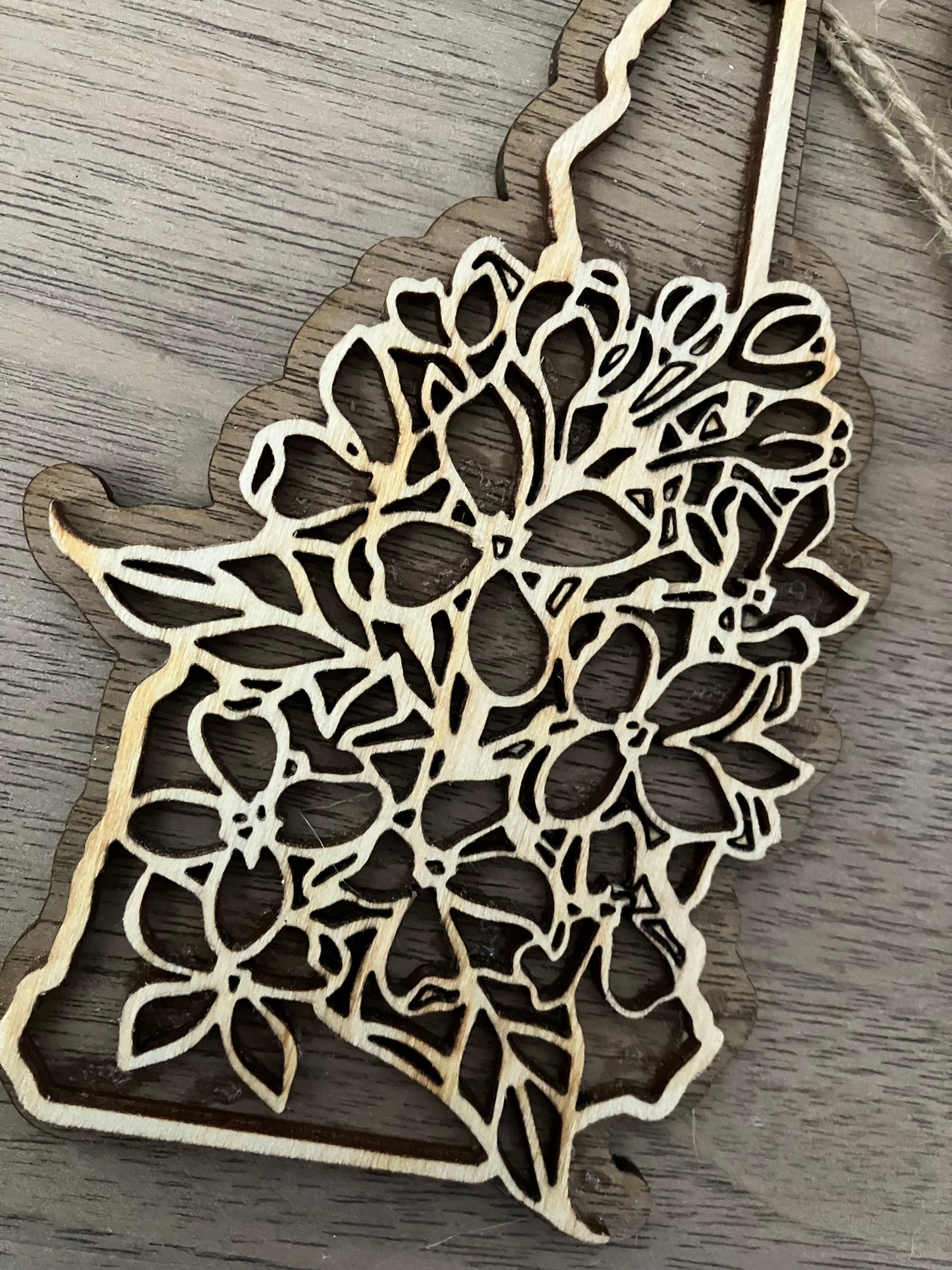 Wooden New Hampshire State Flower Ornament