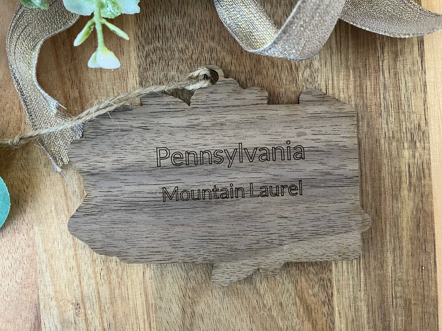 Wooden Pennsylvania State Flower Ornament