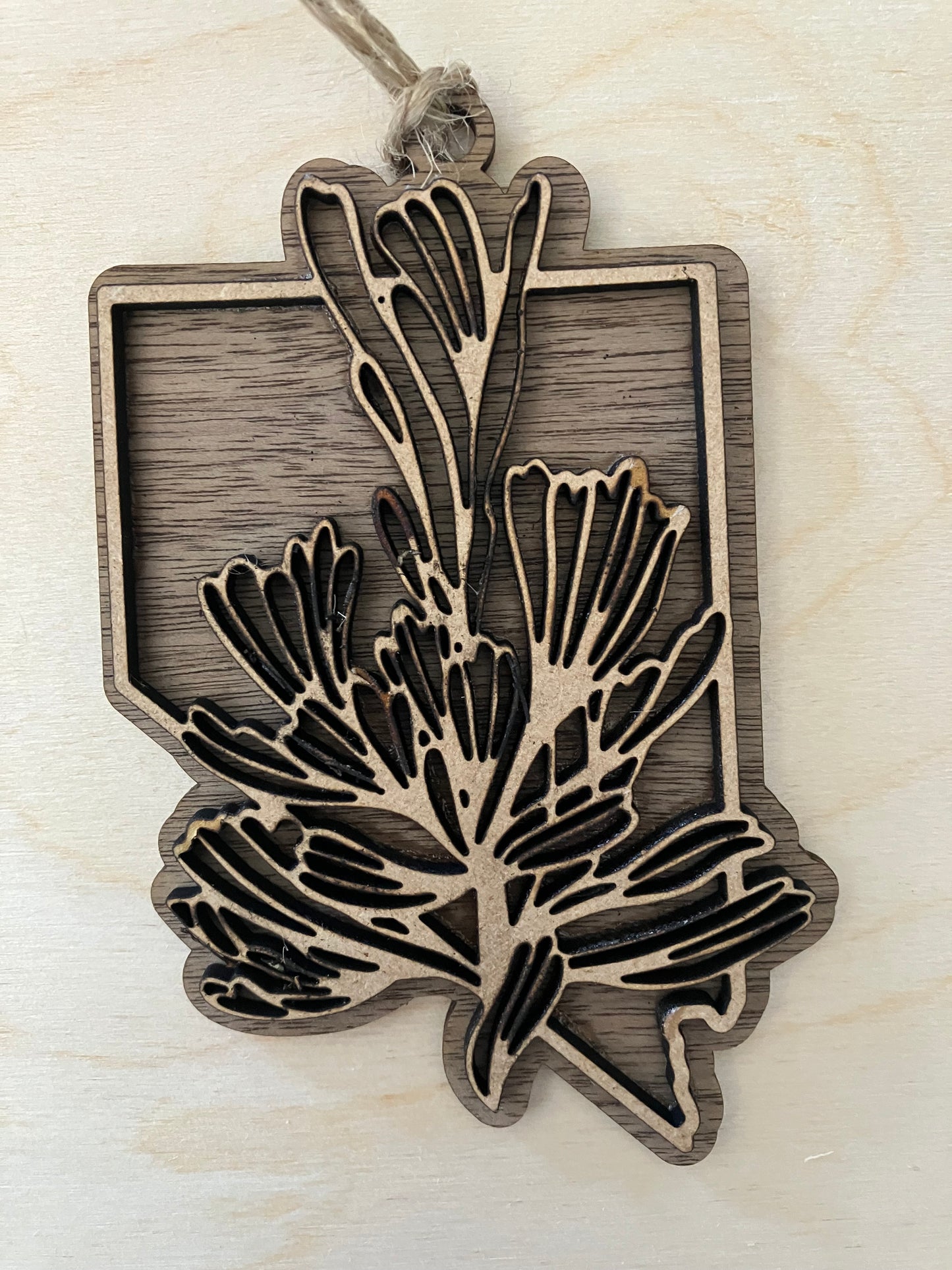 Wooden Nevada State Flower Ornament