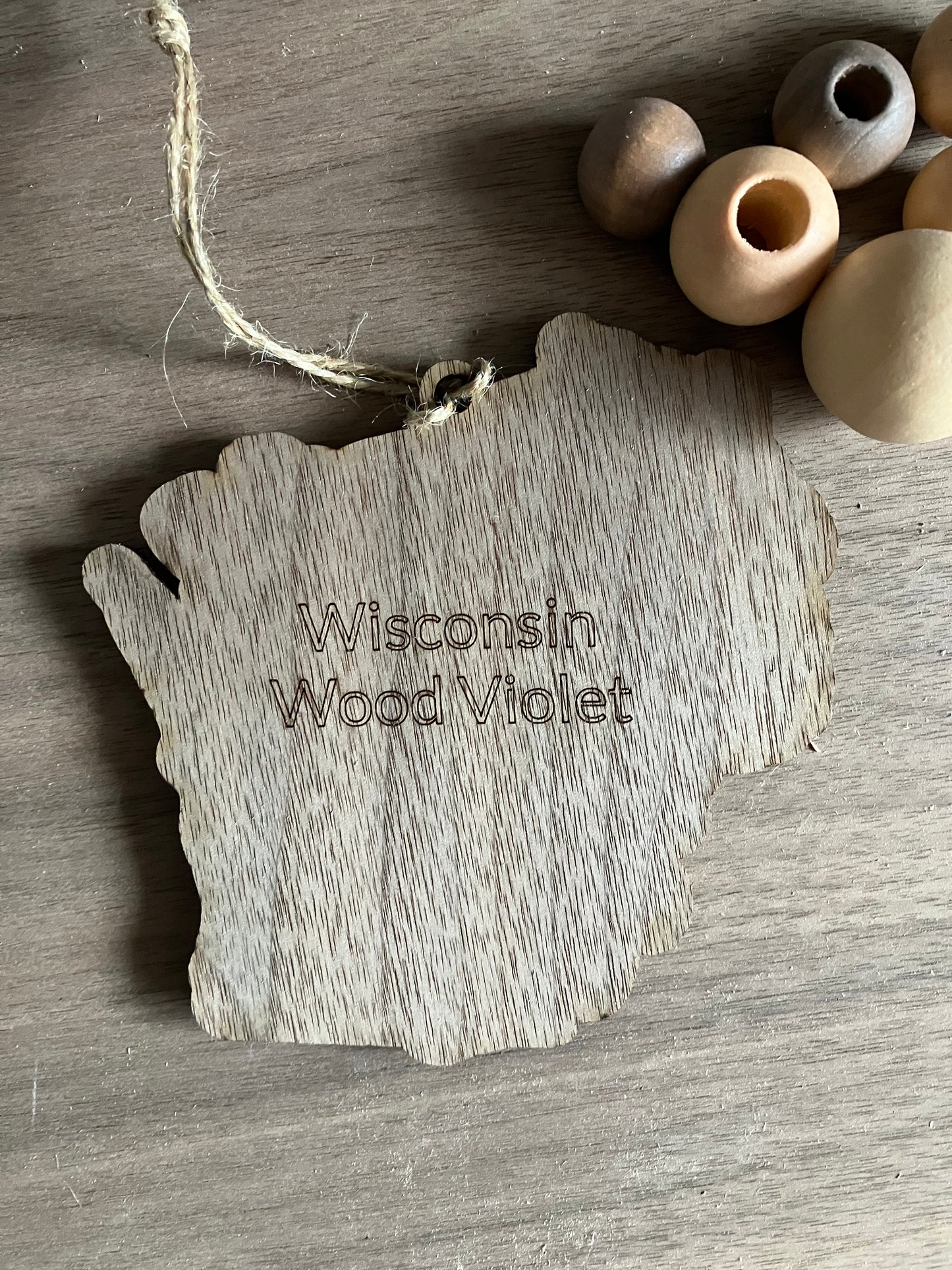 Wooden Wisconsin State Flower Ornament