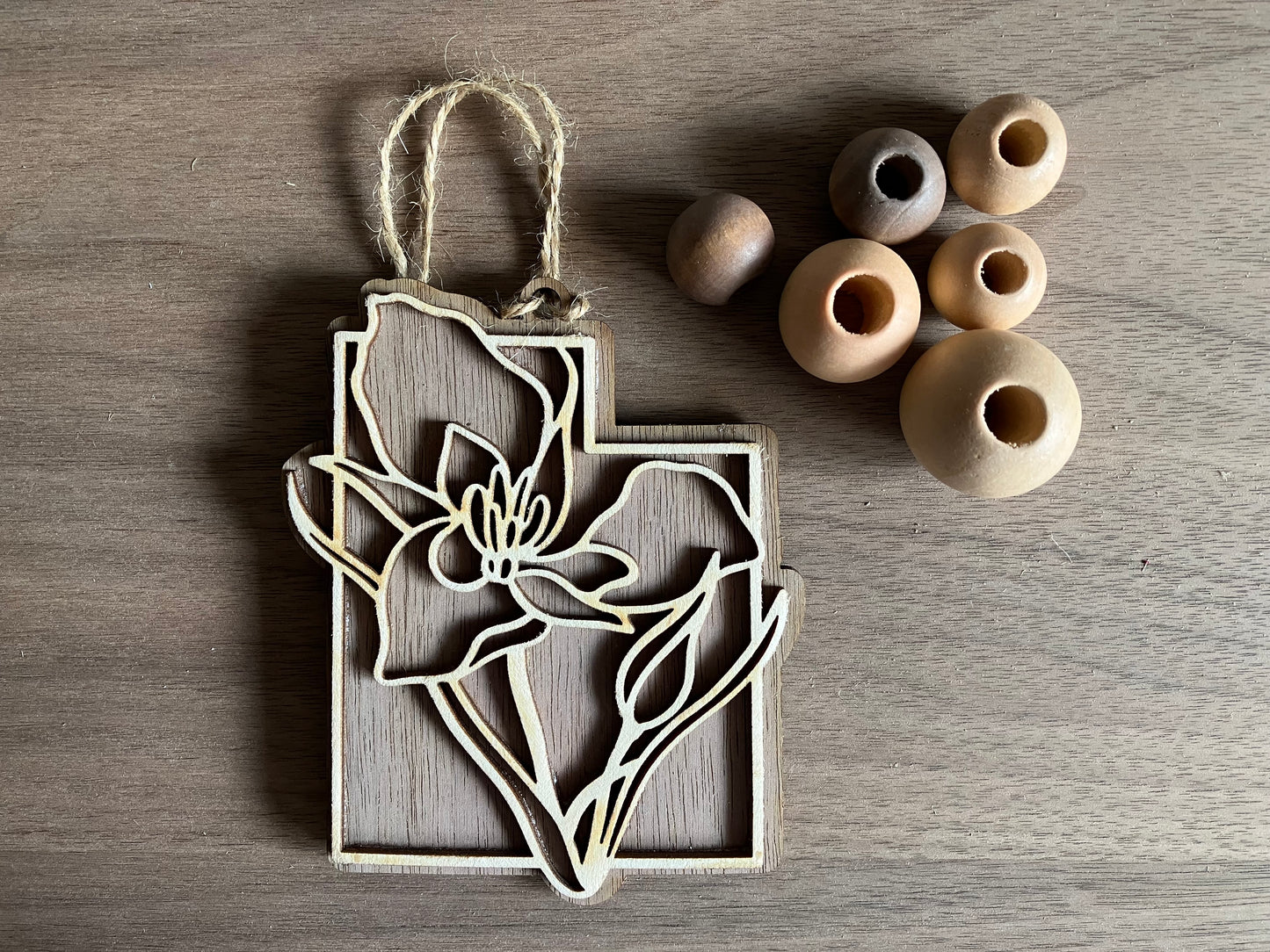 Wooden Utah State Flower Ornament