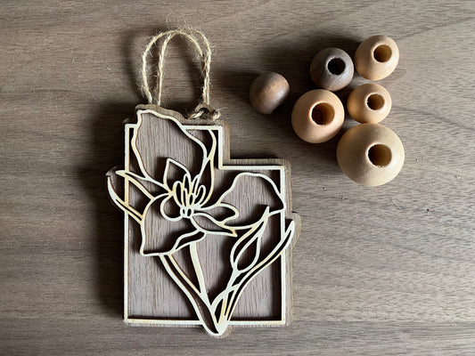 Wooden Utah State Flower Ornament