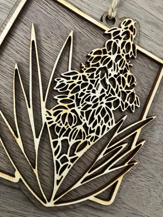 Wooden New Mexico State Flower Ornament