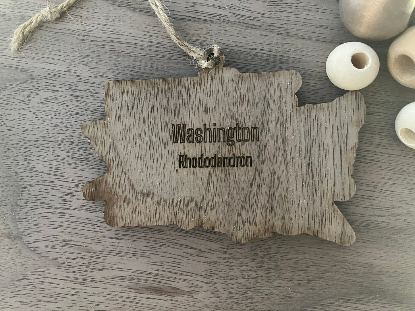 Wooden Washington State Flower Ornament
