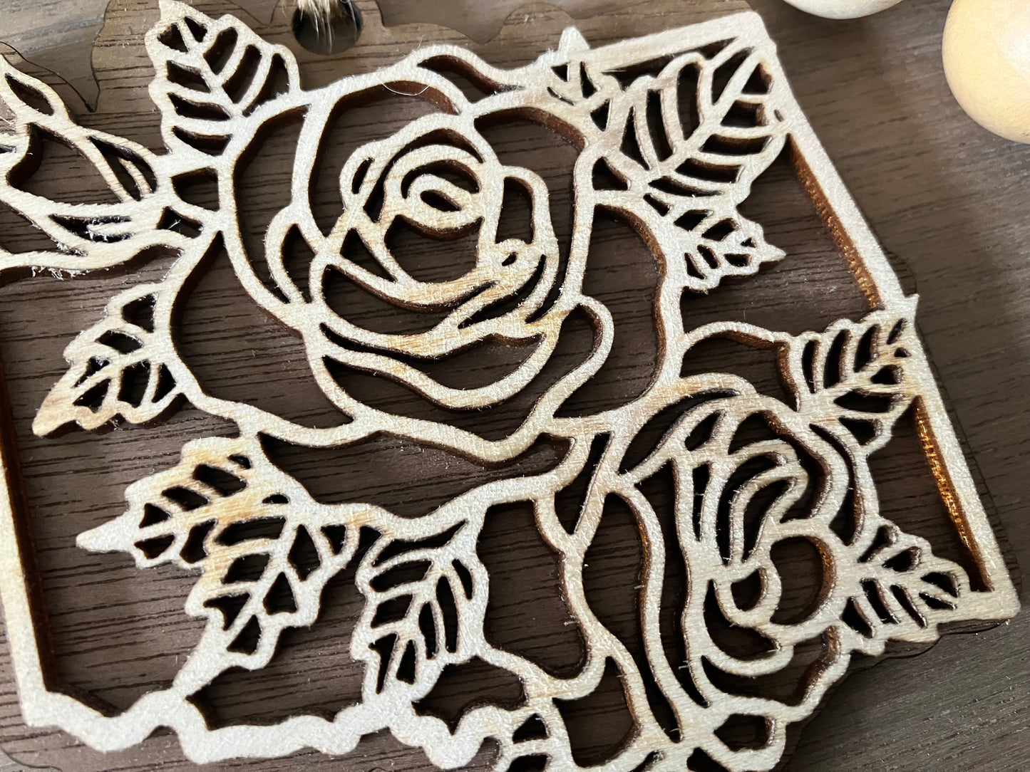 Wooden Oklahoma State Flower Ornament