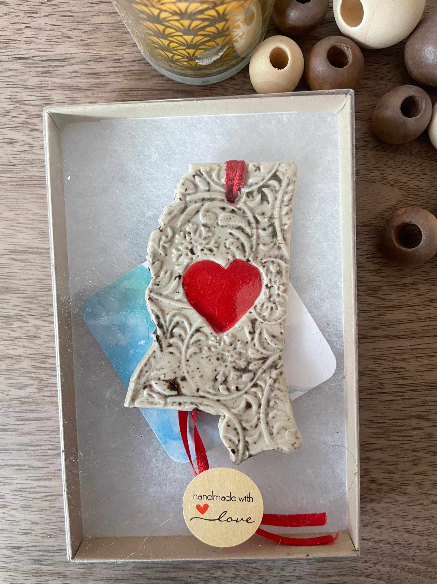 Mississippi Rustic Clay Ornament