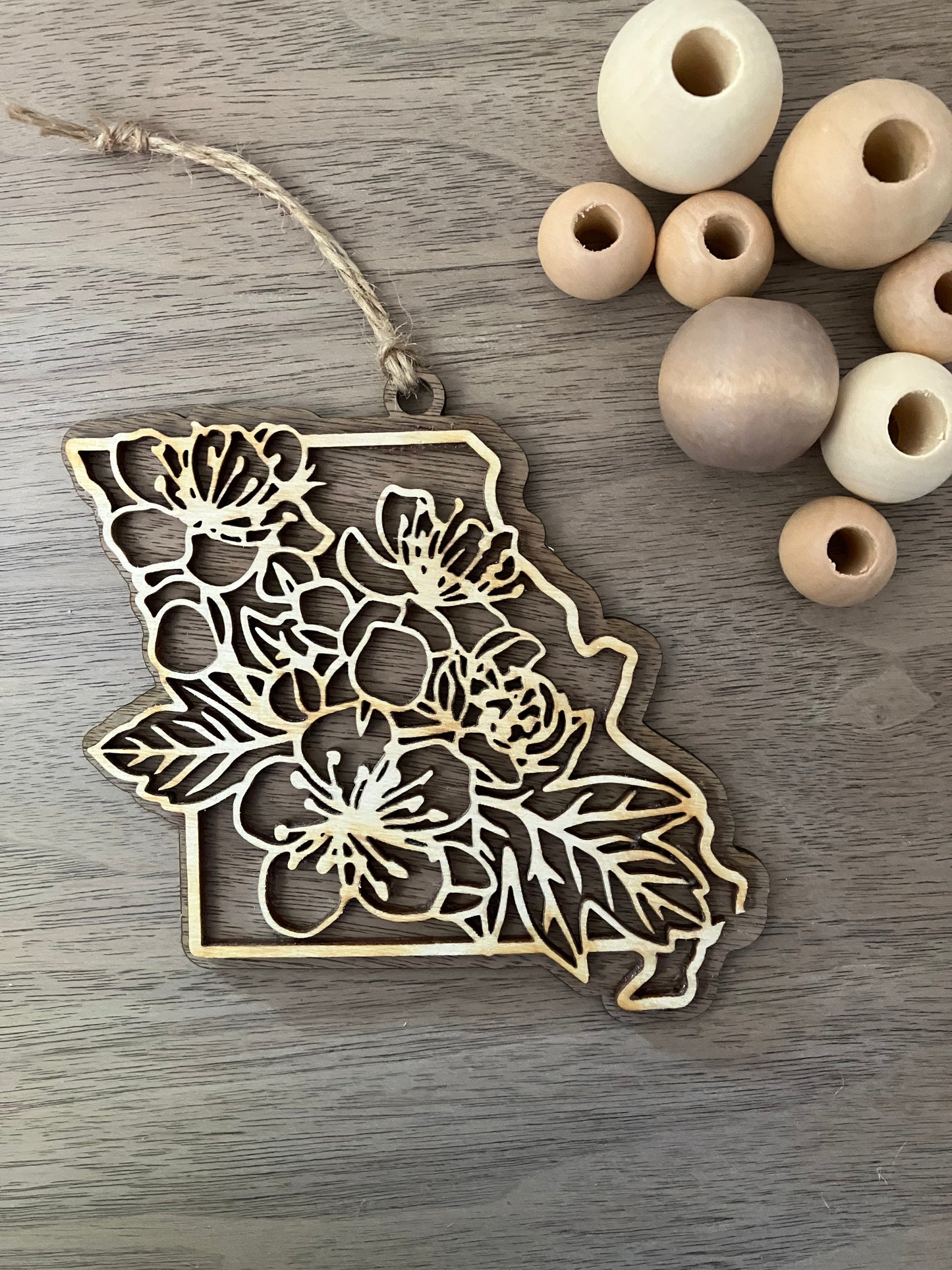 Missouri Wooden State Flower Ornament