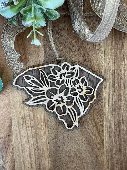 Wooden South Carolina State Flower Ornament