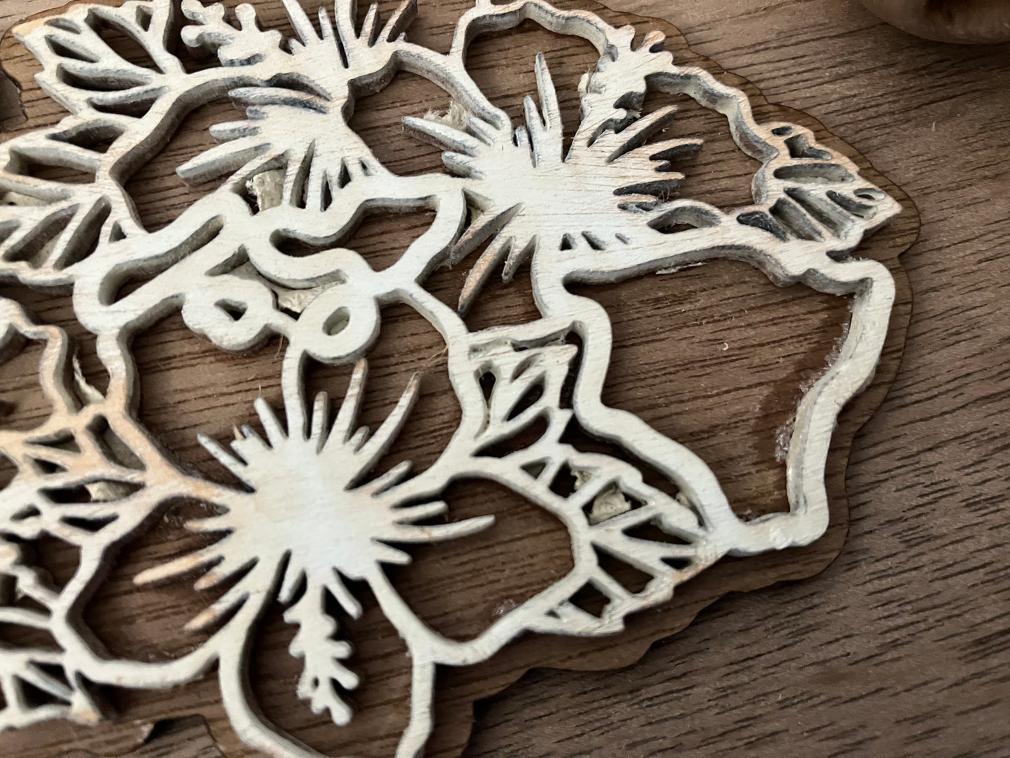 Hawaii Wooden State Flower Ornament