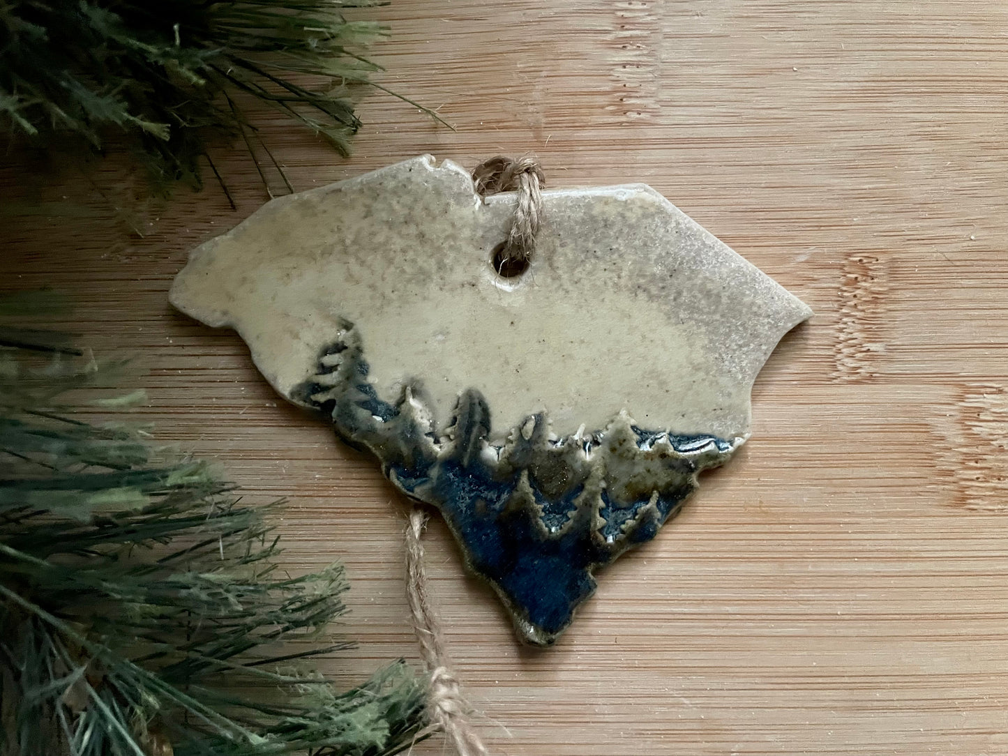 South Carolina Rustic Clay Ornament