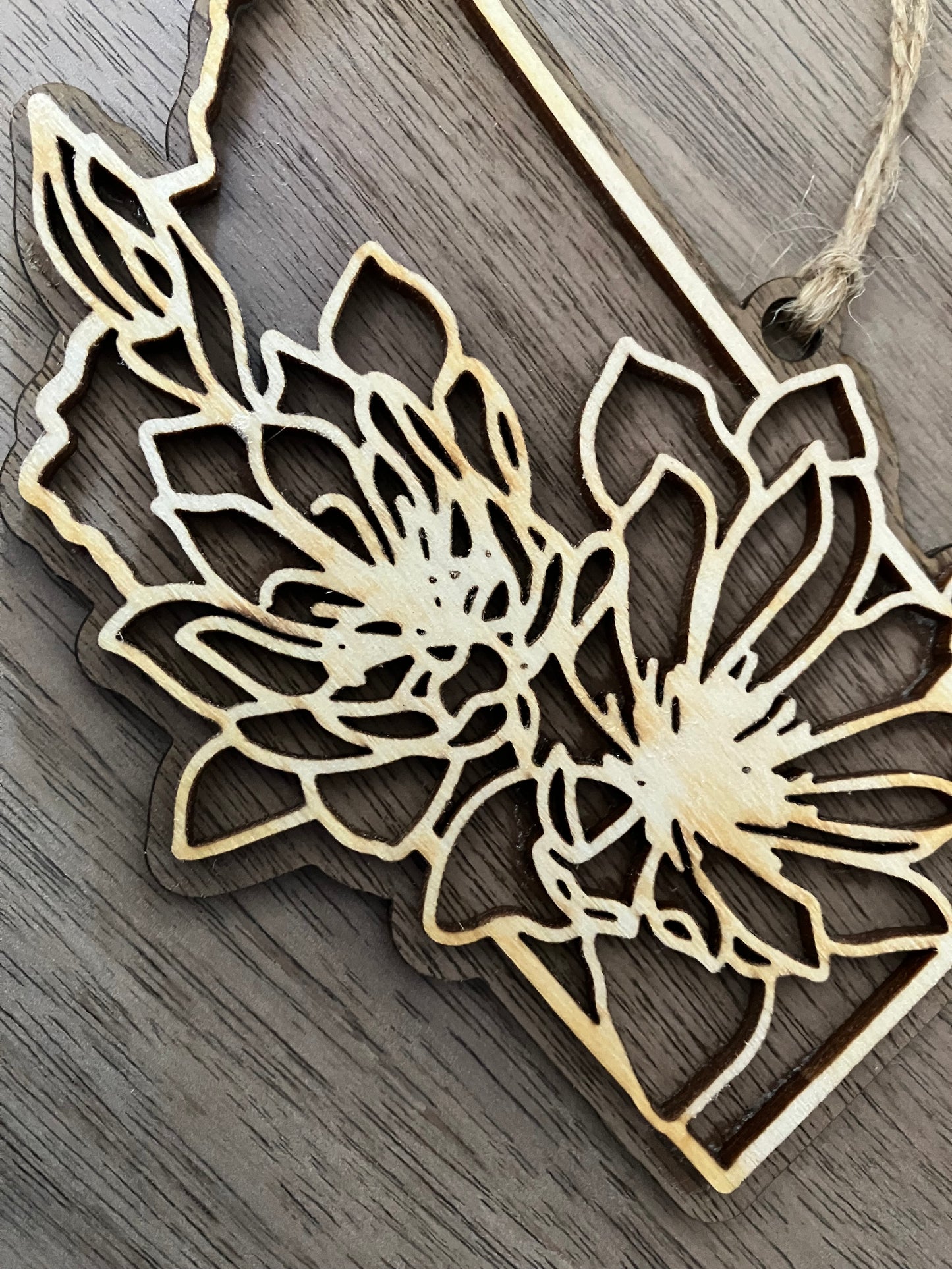 Wooden Montana State Flower Ornament