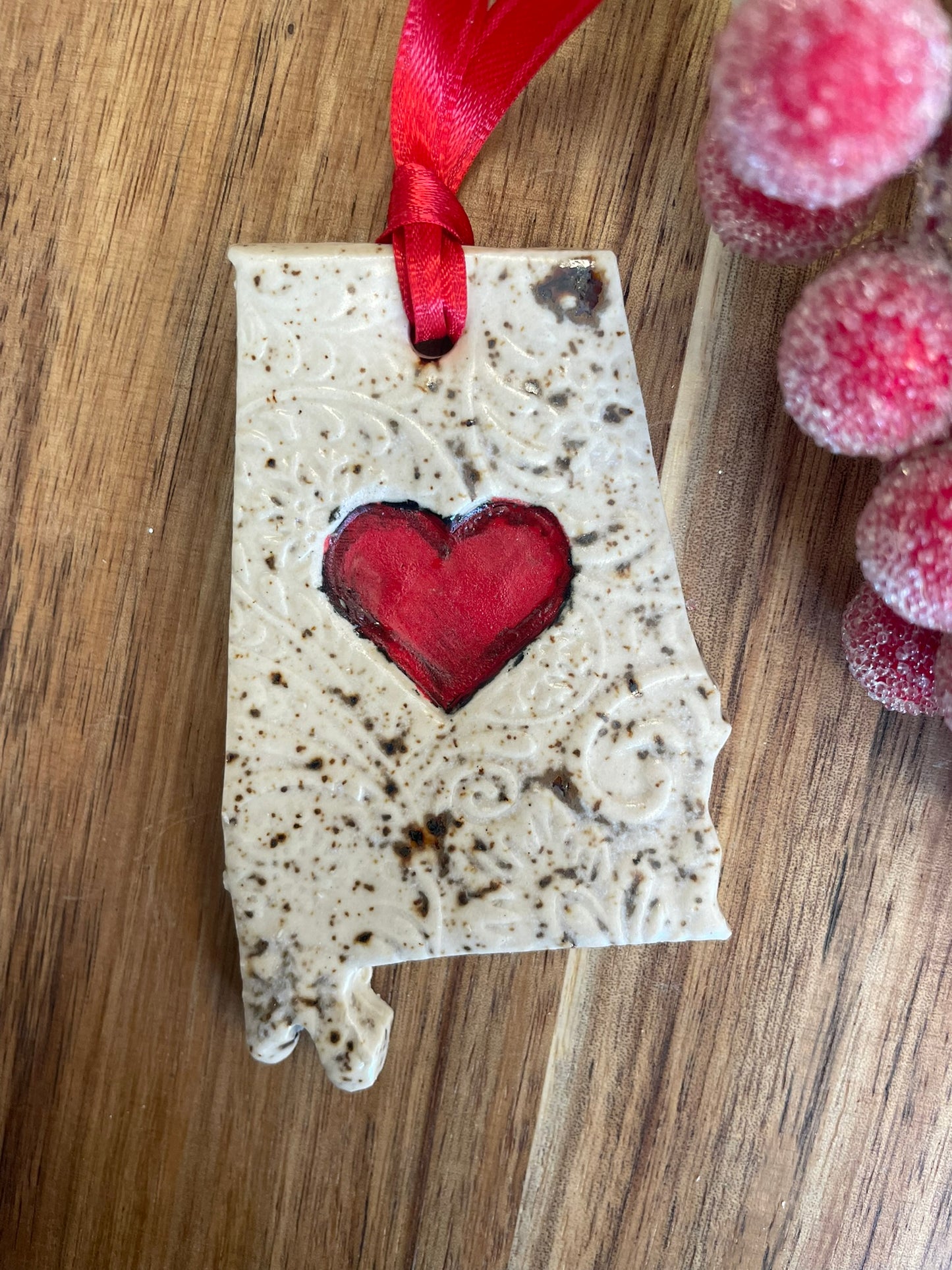 Alabama Rustic Clay Ornament